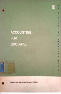 Image of Accounting for Goodwill: An Accounting Research Study No.10